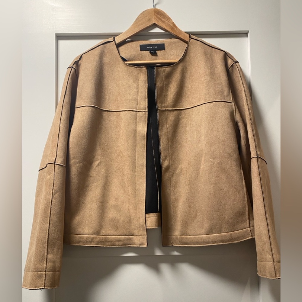 Miss Love Faux Suede Jacket in Tan